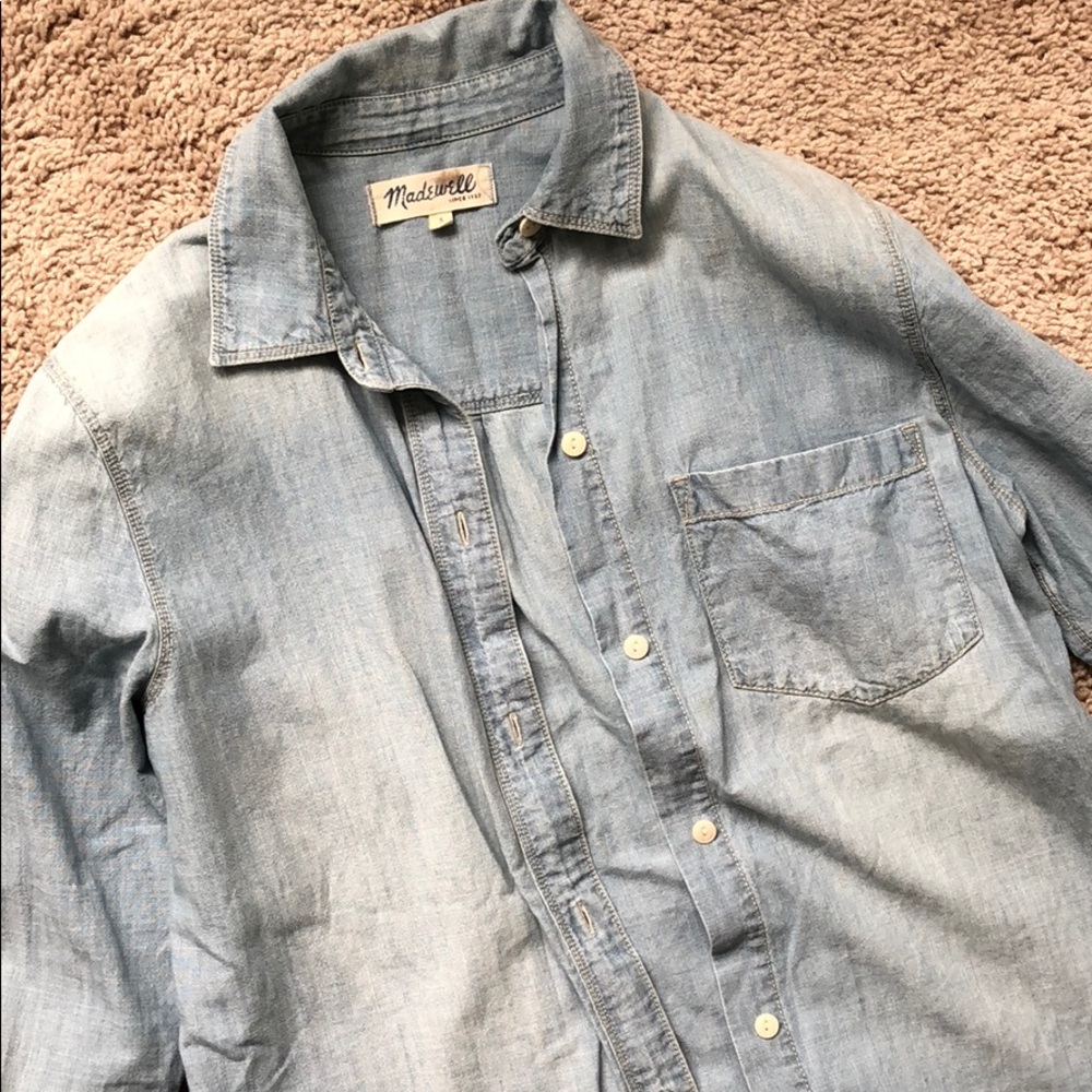 madewell denim button up shirt